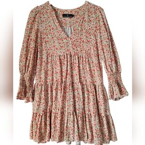 POMANDER PLACE Ditsy‎ Floral Long Sleeve V Neck Babydoll KENZO Dress Size XS